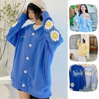 Áo Khoác Nỉ Cadigan SWEETIE 3 Màu - Xanh Dương - FreeSize 40kg-->65kg