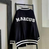 Áo Khoác Nỉ Cardigan MARCUS Form Rộng Unisex Nam Nữ Style Hàn Quốc Oppa Ulzzang KUN - ĐEN,L 51 - &lt;62KG &lt;1M73