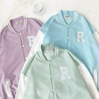 Áo khoác nỉ Cardigan R form rộng Áo nỉ Cardigan bomber jacket Unisex AKN5 Guvia