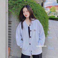 Áo Khoác Nỉ Cardigan Ulzzang Thêu Cún Cực Xinh Form Rộng - xanh ngọc