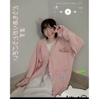 Áo Khoác Nỉ Cardigan Unisex Cài Nút Flowers - Hồng - FreeSize