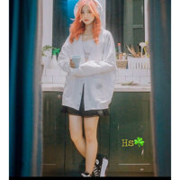 Áo Khoác Nỉ Cardigan Unisex Cài Nút Flowers - Trắng - FreeSize