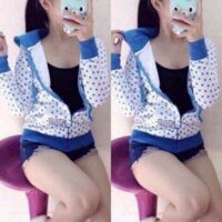Áo khoác nỉ chấm bi
