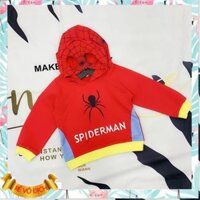 Áo khoác nỉ cho bé trai 2-6 tuổi in hình siêu nhân mũ kiểu. Áo trẻ em có mũ vải nỉ da cá cao cấp thời trang