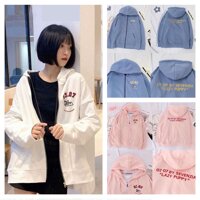 Áo khoác nỉ có mũ - ÁO HOODIE KHÓA KÉO freesize form rộng nam nữ unisex mặc cặp - couple in chữ 07 LAZY - MÀU ĐEN