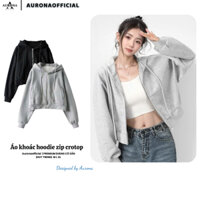 Áo khoác nỉ croptop Daily Me local brand hoodie zip dáng ngắn form rộng mũ to khoác thu đông