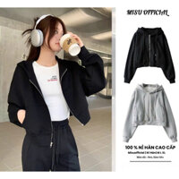Áo khoác nỉ croptop Hoodie Zip local brand hoodie zip dáng ngắn form rộng mũ to khoác thu đông