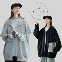 Áo khoác Nỉ Dày Dặn Form Rộng Nỉ Bông Cổ Đứng Unisex - CLITUS FASHION