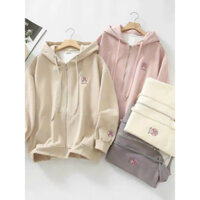 ÁO KHOÁC , Nỉ dày dặn ,nón 2 lớp , cùng màu thiêu logo , free size  60ky mặc đẹp