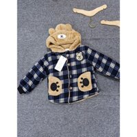 Áo khoác nỉ dày gấu  caro 2739