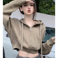 ÁO KHOÁC NỈ DÀY MỀM MỊN FORM NGẮN MÀU TRƠN BASIC NÓN TO FORM RỘNG PHÙ HỢP THỜI TRANG