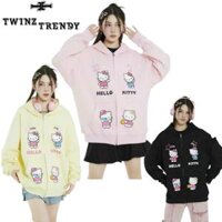 Áo Khoác nỉ Hello Kitty In Nỉ Bông Dày Dặn Phối Họa Tiết Đẹp, Áo Khoác Dây Kéo chống nắng Zip Nam Nữ Form Rộng