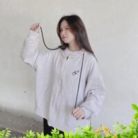 ÁO KHOÁC NỈ HÌNH CHAI NƯỚC XẺ TÀ BASIC - ÁO HOODIE MILK DÂY KÉO UNISEX THÊU BÌNH SỮA ĐEN TRẮNG XÁM - Lisa.m.Store
