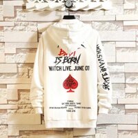 Áo khoác nỉ Hoodie cực chấtNỉ xịn,Big size dưới 67kg - Trắng 45-67kg