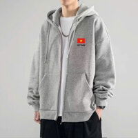 Áo khoác nỉ hoodie dây kéo Viet NAM (FORM RỘNG) - logo thêu nổi bền đẹp