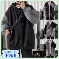 Áo khoác nỉ hoodie nam nữ form rộng, Áo khoác nam nữ form rộng nỉ dày có mũ unisex ulzzang hàn quốc mẫu phối hot