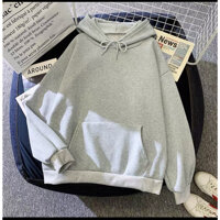 Áo khoác nỉ Hoodie trơn KNT01 - XÁM