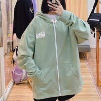 Áo khoác nỉ hoodie trơn normos Unisex - Thun tay dài sweater form rộng có mũ dáng suông basic ulzzang nam nữ - Xanh Lá - Freesize dưới 70kg