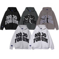 Áo Khoác Nỉ Hoodie Zip Form Boxy NQ30 FORUM Thêu Đắp Vải Form Rộng Nam Nữ UnisexX