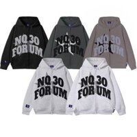 Áo Khoác Nỉ Hoodie Zip Form Boxy NQ30 FORUM Thêu Đắp Vải Form Rộng Nam Nữ UnisexX