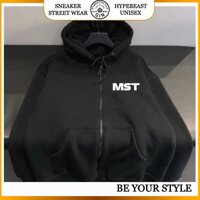 ÁO KHOÁC NỈ HOODIE ZIP MISSOUT NAM NỮ - GIN STORE - ĐEN M