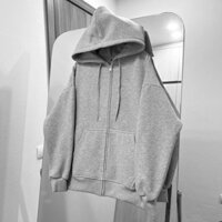 Áo Khoác NỈ Hoodie Zip Xám Trơn Loại Nỉ Chân Cua Dầy, Áo Khoác Nỉ Nam Nữ Form Dáng Rộng Unisex Hottrend 2025