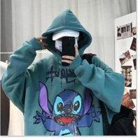 ÁO KHOÁC NỈ HOODIES NAM NỮ  - XANH,M