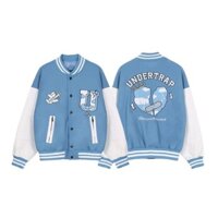 Áo khoác nỉ JACKER BOMBER UNDERTRAP - BOMBER NỈ PE SIÊU ẤM xanh dương Kyt_Fashion