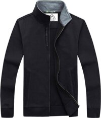 ÁO KHOÁC NỈ KHÔNG NÓN - ĐEN - XL