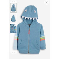 Áo khoác nỉ khủng long xanh có mũ 3D cho bé trai dòng nhí