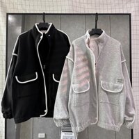 Áo Khoác Nỉ LINA màu ĐEN/XÁM 🖤 Nam nữ unisex 🖤 ÁO KHOÁC dây kéo JEJUL 🖤