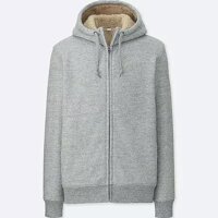 Áo khoác nỉ lót lông Uniqlo nam Nhật Bản màu xám 03 - 401449