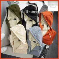 Áo khoác nỉ lót lông,áo hoodie nam nữ unisex 5 màu thời trang mặc đẹp chuẩn form dáng, thời trang DOLI STORE1