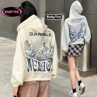 Áo Khoác NỈ LỬNG LET'S GAMBLE Nỉ Bông Dày Dặn Mũ 2 Lớp, Áo Hoodie Dây Kéo Zip 2 Đầu Unisex Form Rộng BABYTEE