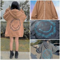 Áo Khoác nỉ Nam Nữ Áo Hoodie Có Dây Kéo - Unisex Khoác Chống Nắng Mặc Cười Cute -THOITRANGSIHIENLINH - Xám đen,M