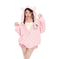Áo Khoác Nỉ Nam Nữ in Mèo 3D Phối Nón 2 Lớp From Rộng Mẫu Thu Đông Hot Trend Hoodies
