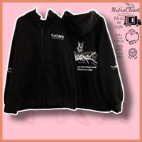 Áo khoác nỉ ngoại dây kéo in chữ có nón an829 unisex ulzzang nam nữ