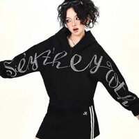 Áo Khoác Nỉ Nữ In Nổi Chữ Zzleyy Form Boxy Vừa Dưới 65kg, Áo Có Túi Trong P67