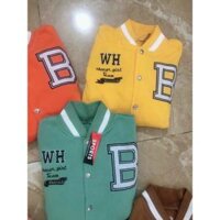 Áo khoác nỉ nữ kiểu dáng bomber croptop thêu chữ B.WH phối nút cực đẹp - XANH LÁ ĐẬM - SIZE L