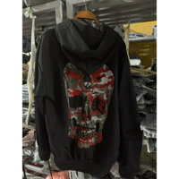 Áo khoác nỉ philipp đá đầu nâu cam logo sắt khoá khắc qp