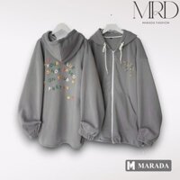 Áo khoác nỉ PRETTY hoodie zip bo chun có nón 2 lớp dây kéo phao chống nắng, giữ ấm - MARADA