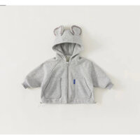 Áo khoác nỉ tai gấu cho bé trai bé gái