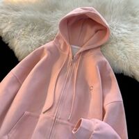 Áo khoác nỉ thêu C  form unisex  ảnh thật tại shop - HỒNG - M