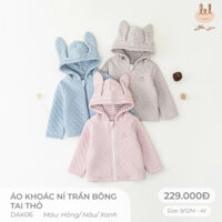Áo khoác nỉ trần bông tai thỏ dành cho bé LIl LITTLE LOVE (DAK06)