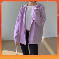 Áo khoác nỉ trơn khóa kéo unisex nam nữ