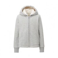 Áo khoác nỉ xám lót lông người lớn