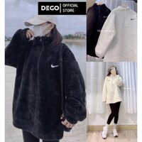 Áo khoác nike lông DEGO Áo sweater lông  form rộng unisex