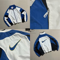 Áo khoác Nike phối xanh trắng  hàng chuẩn fomr nam nữ chất gió cao cấp 2 lớp dày dặn chính hãng tag mác đầy đủ M02