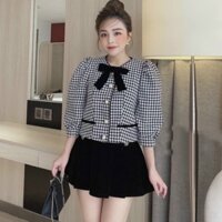 Áo khoác nữ Áo dạ Tweed tiểu thư sang chảnh hàng quảng châu cao cấp 2 lớp Áo khoác dạ vải tweed dáng dài có túi ảnh thật