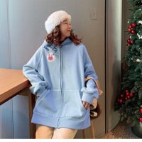 Áo khoác nữ , áo khoác áo hoodie logo thêu mặt thỏ vải nỉ ngoại mùa hè chống nắng mùa đông chống lạnh - Hồng,Frresizr
